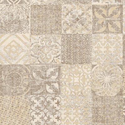 B&Q -  Passenger Beige Funky Tiles Smooth Wallpaper