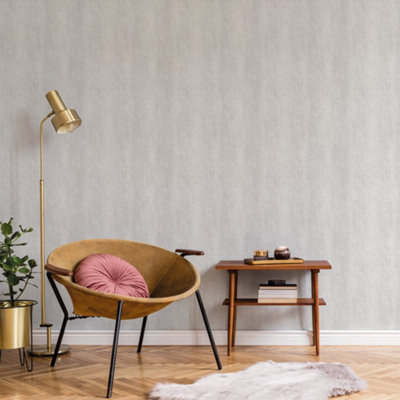 Galerie Botanica Grey Small Weave Plain Smooth Wallpaper from B&Q