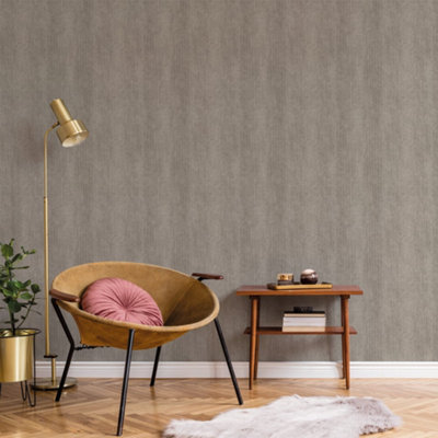Galerie Botanica Taupe Small Weave Plain Smooth Wallpaper from B&Q