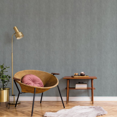 Galerie Botanica Blue Small Weave Plain Smooth Wallpaper from B&Q
