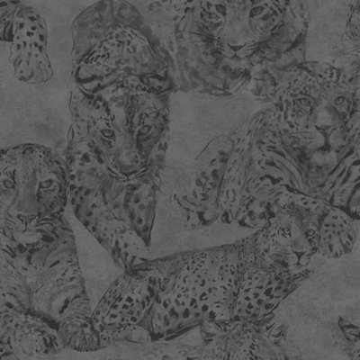Galerie Botanica Black Leopard Smooth Wallpaper from B&Q