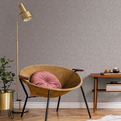 Galerie Luxe Grey Pearl Plain Smooth Wallpaper from B&Q