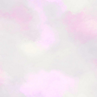B&Q -  Good Vibes Fluffy Clouds Wallpaper Cream Pale Pastel Pink Paste The Wall