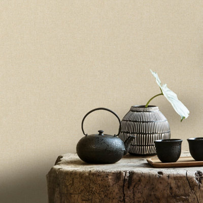 Galerie Shades Of Colour Beige Plain Texture Wallpaper from B&Q