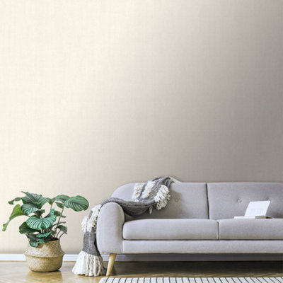 Galerie Shades Of Colour Cream Textile Textured Wallpaper from B&Q