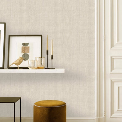 Galerie Shades Of Colour Beige Textile Textured Wallpaper from B&Q
