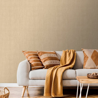 Galerie Shades Of Colour Orange Textile Textured Wallpaper from B&Q