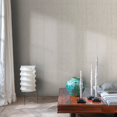 Galerie Shades Of Colour Greige Textile Textured Wallpaper from B&Q