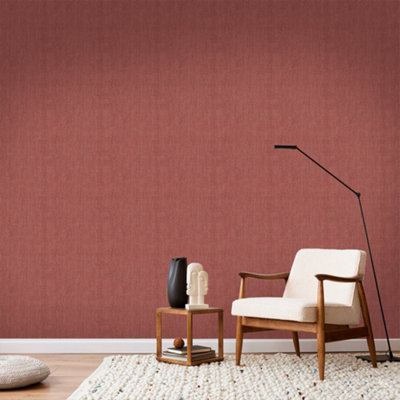 Galerie Shades Of Colour Red Textile Textured Wallpaper from B&Q