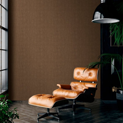 Galerie Shades Of Colour Bronze Brown Textile Textured Wallpaper from B&Q