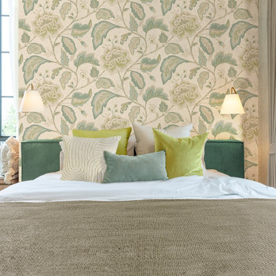 B&Q -  Maya Textured Floral Green