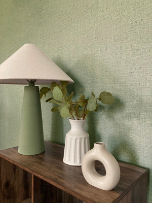 Belgravia Maya Textured Plain Green from B&Q