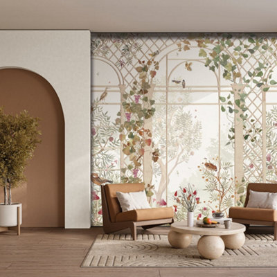 Galerie Designer Walls Beige Greenhouse Mural from B&Q
