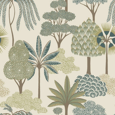 Belgravia Green Akiko Floral Wallpaper 2331 Size 32.8