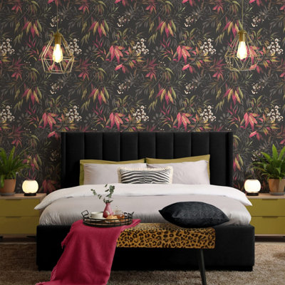 B&Q -  Décor Kanata Pink Charcoal