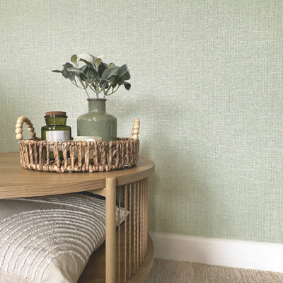 Belgravia Décor Grasscloth Texture Sage from B&Q