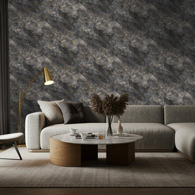 Belgravia Décor - Marble Wallpaper - Black and Gold - Image 5