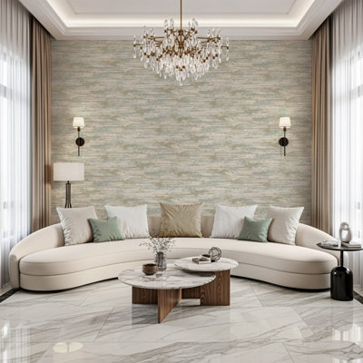 B&Q -  Decor Oakah Sage Wallpaper