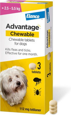 Advantage Chewable Flea And Tick Protection For Puppy & Small Dogs (2.5-5.5Kg)3 Pack Flea And Tick TreatmentFast Acting from B&Q