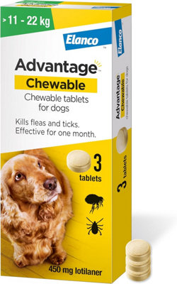 Advantage Chewable Flea And Tick Protection For Large Dogs (11-22Kg)3 Pack Flea And Tick TreatmentEasy To Administer from B&Q