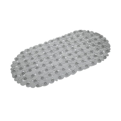 Canyon Pebble Nonslip Pvc Bath Mats, Mildew Resistant Vinyl Bathroom Accessory, 69 X 36 Cm - Clear Blue