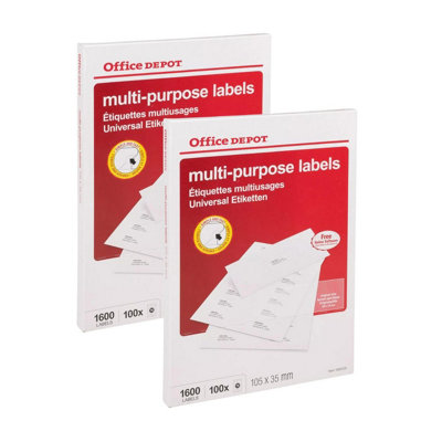 Urbn-Living Set Of 2Office Depot A4 Multi-Purpose Sticky Sheets 16 Labels from B&Q