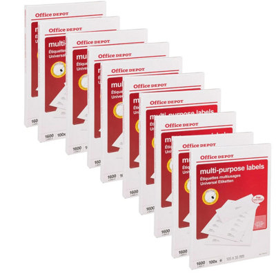 Urbn-Living Set Of 10Office Depot A4 Multi-Purpose Sticky Sheets 16 Labels from B&Q