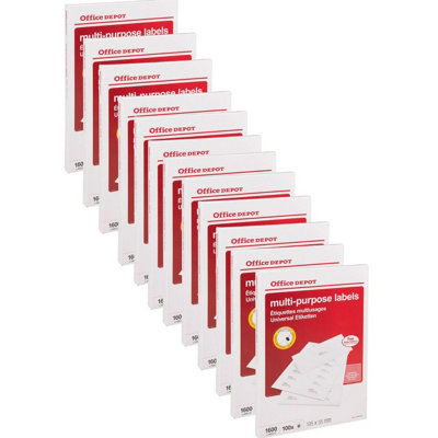 Urbn-Living Set Of 20Office Depot A4 Multi-Purpose Sticky Sheets 16 Labels from B&Q