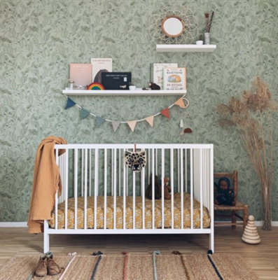 B&Q -  Roomblush Nursery Dino Dinosaur 4 Lane Repeatable Wallpaper Mural 200 X 285CmGreen