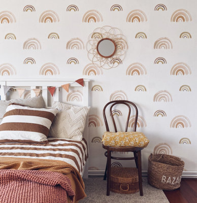 B&Q -  Roomblush Nursery Rainbow 4 Lane Repeatable Wallpaper Mural 200 X 285CmBeige