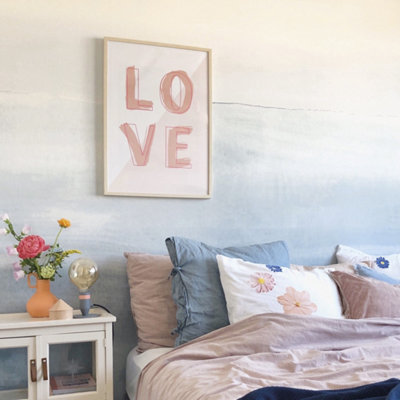 Grandeco Roomblush Layered Horizon Watercolour Blue 4 Lane Wall Mural - Image 4