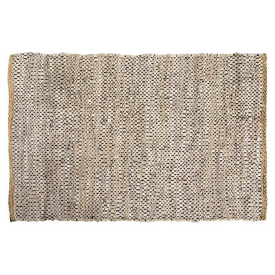 B&Q -  Recycled Leather Carpet MatSand Or Grey60 X 90Cm