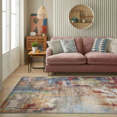  - Multicolour Abstract Polyester Soft Modern BedroomLivingroom Rug160Cm X 230Cm