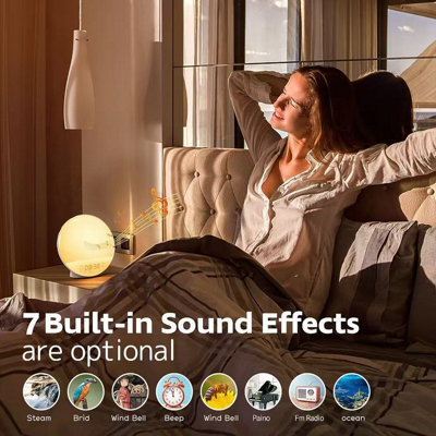 Simulated Sunrise And Sunset Led White Noise Sleep Atmosphere Wake-Up Light from B&Q