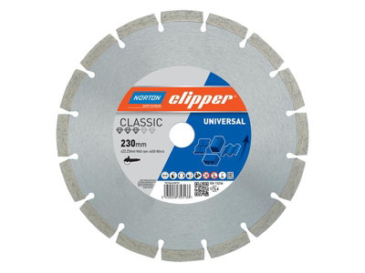 Flipper Norton Clipper Classic Universal Diamond Blade 300Mm X 20Mm For Superior Cutting Blue