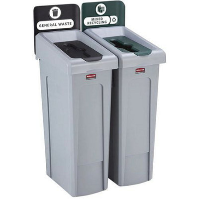  - Set2 Waste Bin BundleGeneral Waste/mixed Recycling -Slim Jim