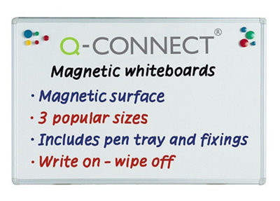 Q-Connect Q Connect Magnetic Whiteboard Drywipe Notice Board 900X600mm from B&Q