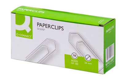 Q-Connect Paperclips No Tear 26 mm (Pack Of 1000) Kf01307Q from B&Q