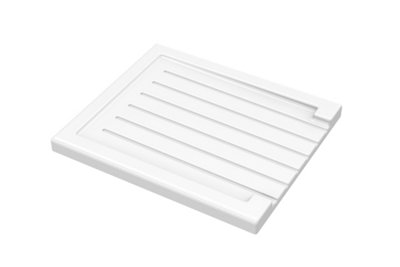 545mm x 467mm - Fireclay Kitchen Worktop Sink Drainer with Grooves - White