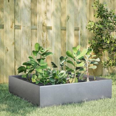 B&Q -  Garden Raised Bed 100X100X25 Cm Galvanised Steel