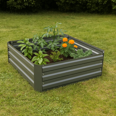 Square Silver Galvanised Metal Raised Veg/herb Bed Frame from B&Q