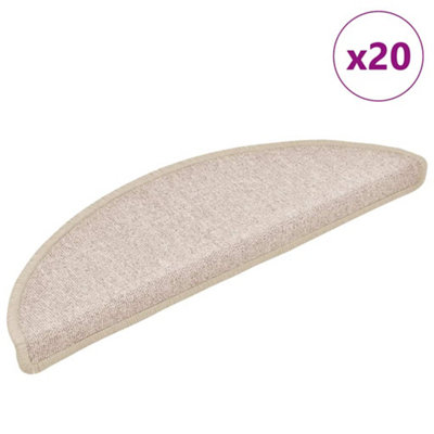 Berkfield Stair Mats 20 Pcs 56X17X3 Cm Taupe Half Round from B&Q
