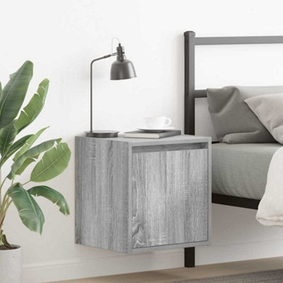 Berkfield Wall-Mounted Bedside Cabinet Grey Sonoma 38X34X40 Cm