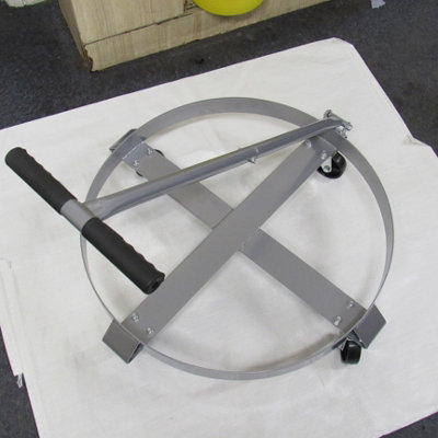 55 Gallon Drum Dolly Trolley with Handle & Caster Wheels (Heavy Duty Oil Barrel Cart)