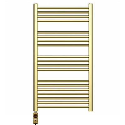550 x 1000 mm Shiny Gold Electric Bathroom Towel Rail Radiator Heater ...
