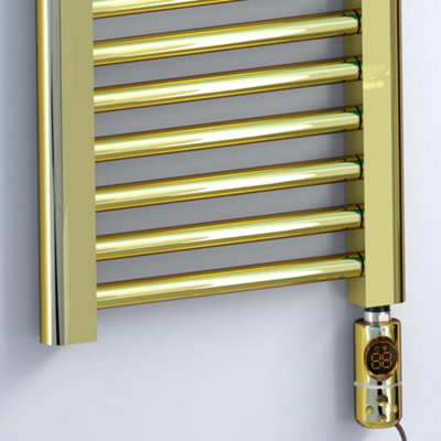 550 x 1000 mm Shiny Gold Electric Bathroom Towel Rail Radiator Heater ...