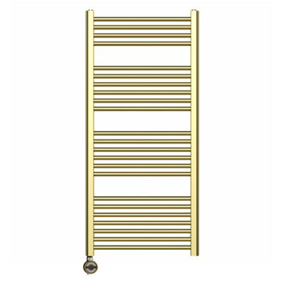 550 x 1200 mm Gold Electric Bathroom Towel Rail Radiator With ...