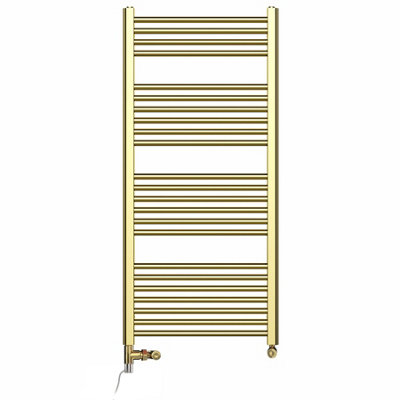 550 x 1200 mm Shiny Gold Dual Fuel Electric Radiator Bathroom Towel ...