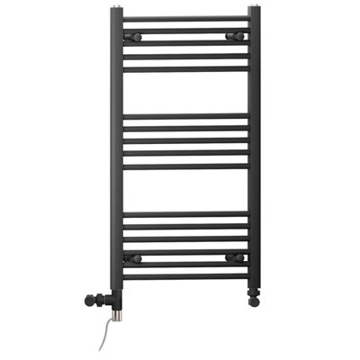 550 x 900 mm Black Dual Fuel Electric Radiator Bathroom Towel Rail ...