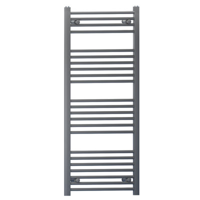 550mm x 1200mm Anthracite Grey Heated Bathroom Towel Rail Radiator For Central Heating Elegant Designer In UK